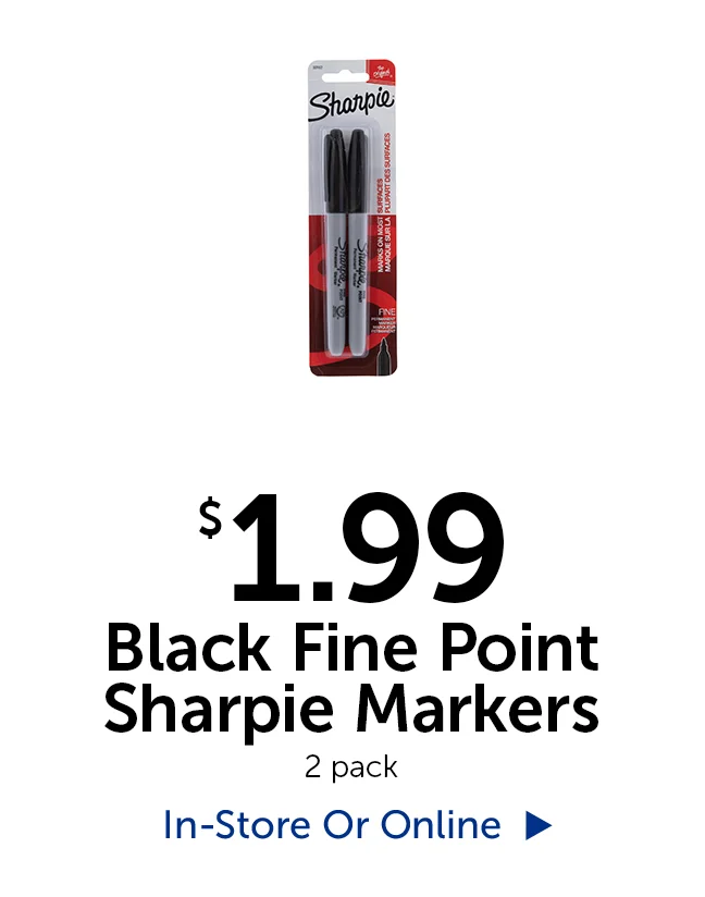 $1.99 Black Fine Point Sharpie Markers - 2 pack