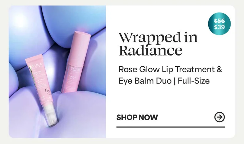 Wrapped in Radiance Rose Glow Lip Treatment & Eye Balm Duo | Full-Size (SRP: $39, VALUE: $56 (30% savings) -- Shop Now
