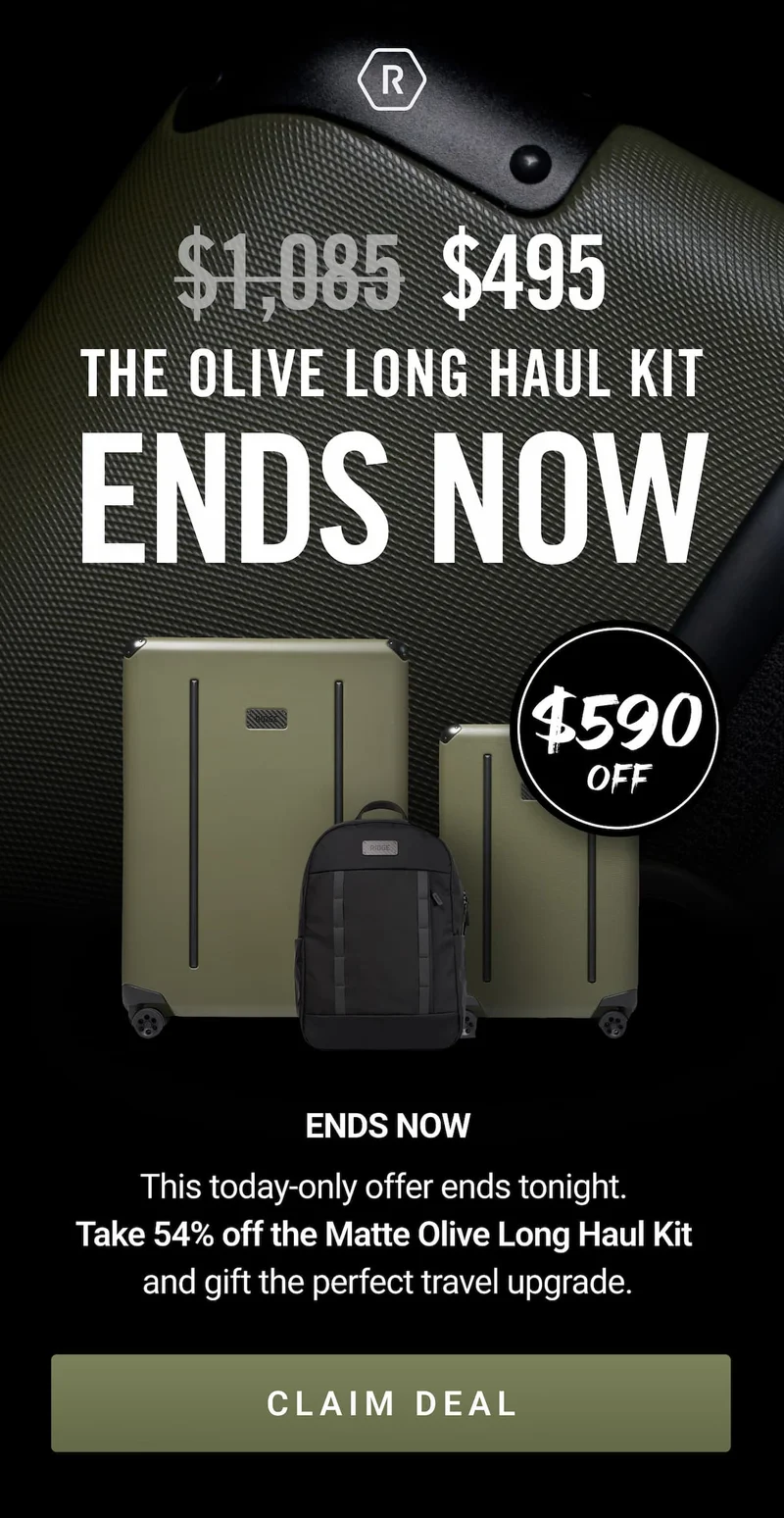 ENDS NOW: $590 OFF the Olive Long Haul Kit