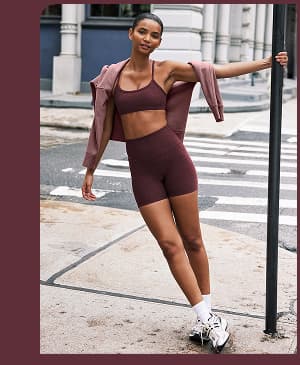 Spacedye Keep Pace 5" Biker Short in Midnight Burgundy Heather