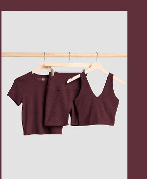 Spacedye Good Day Cropped Tank in Midnight Burgundy Heather