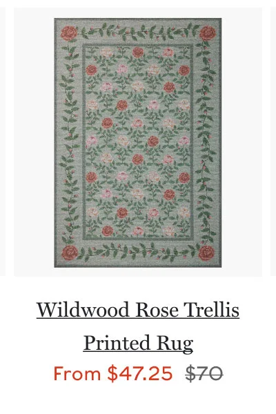 Wildwood Rose Trellis Printed Rug