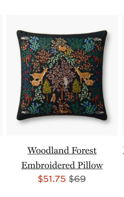 Woodland Forest Embroidered Pillow