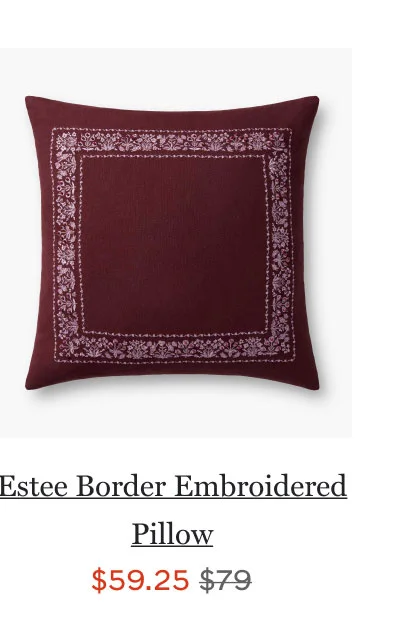 Estee Border Embroidered Pillow
