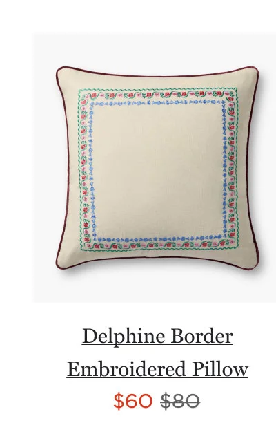 Delphine Border Embroidered Pillow