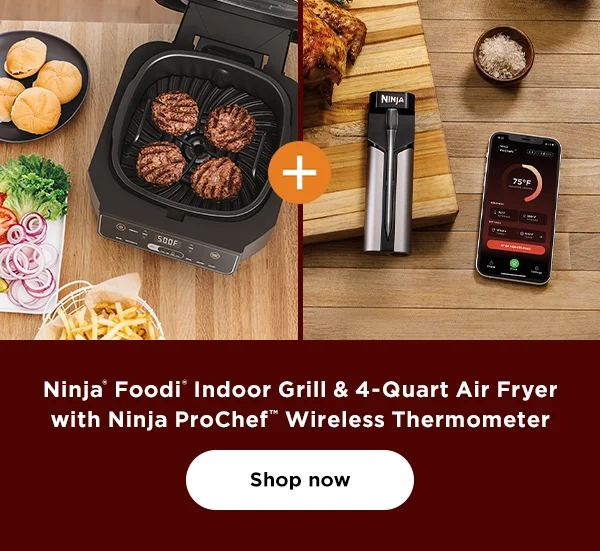 Ninja® Foodi® 6-in-1 Indoor Grill & 4-Quart Air Fryer with Ninja ProChef™ Wireless Thermometer