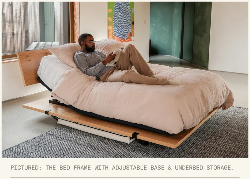 Pictured: The Bed Frame with Adjustable Base & Underbed Storage