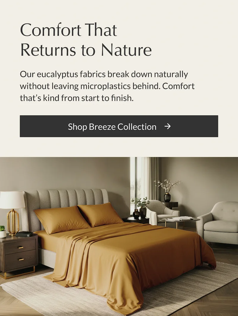 Buffy Breeze bedding collection — cooling eucalyptus duvet cover and sheets for hot sleepers.