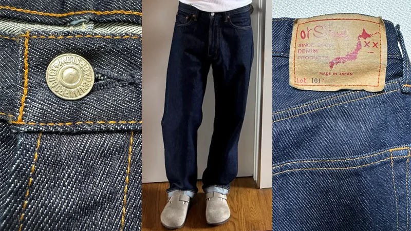 GQ contributor Reed Nelson wearing OrSlow jeans.
