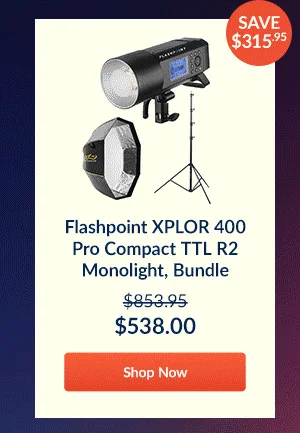 Flashpoint XPLOR 400 Pro Compact TTL R2 Monolight, Bundle