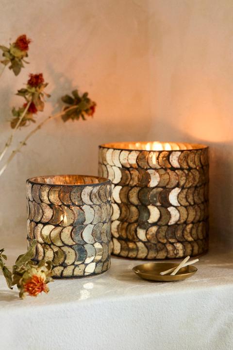 Crescent Mosaic Votive Holder