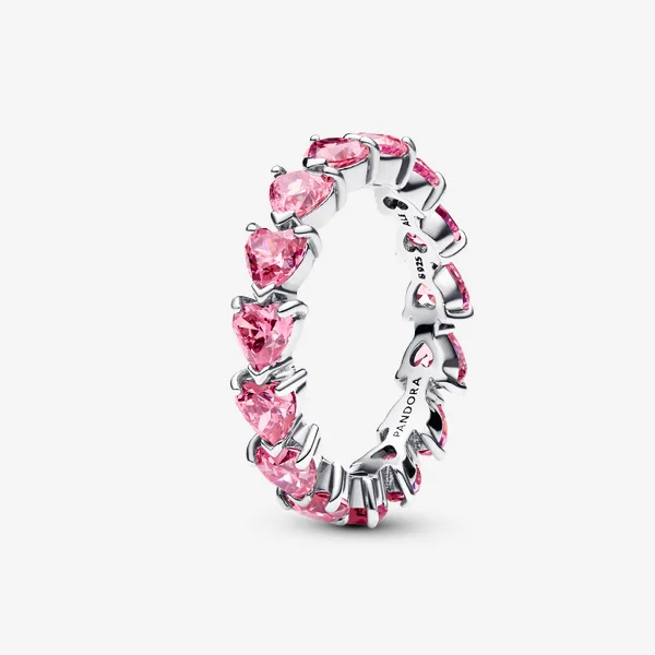 Band of Pink Hearts Ring