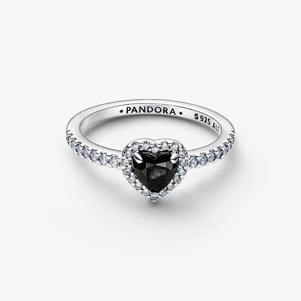 Elevated Black Heart Ring