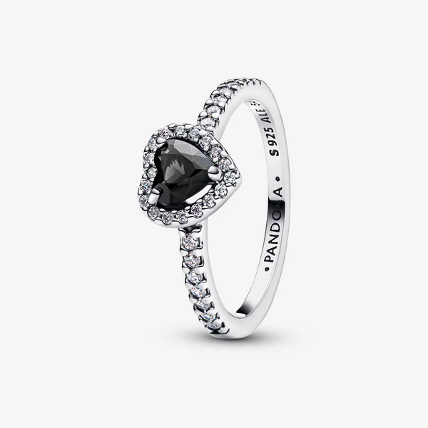 Elevated Black Heart Ring
