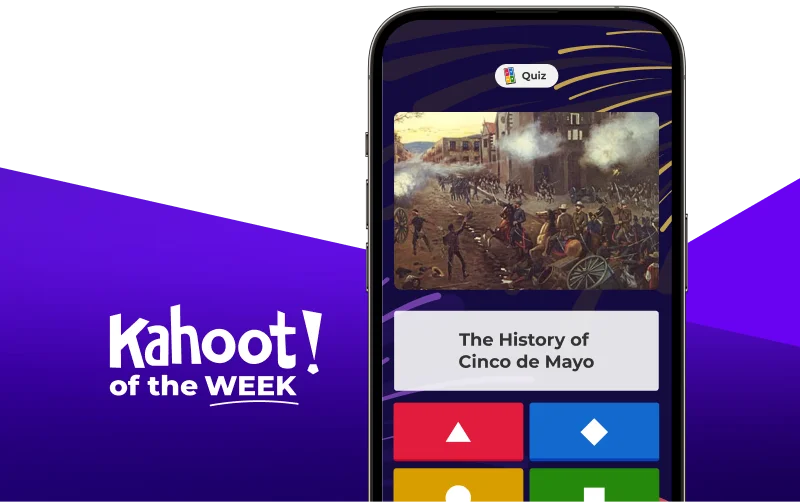 Smartphone displaying a kahoot entitled ''Famous Literary Quotes''''