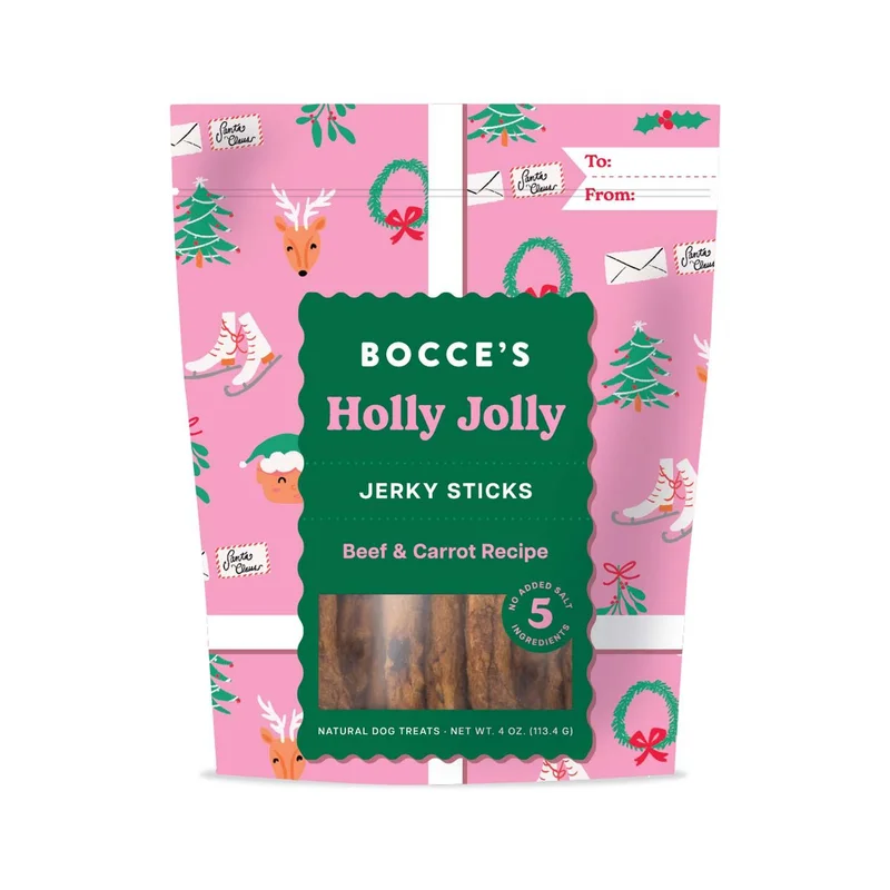 Dog Treats, Holly Jolly Jerky Sticks, 4 Oz