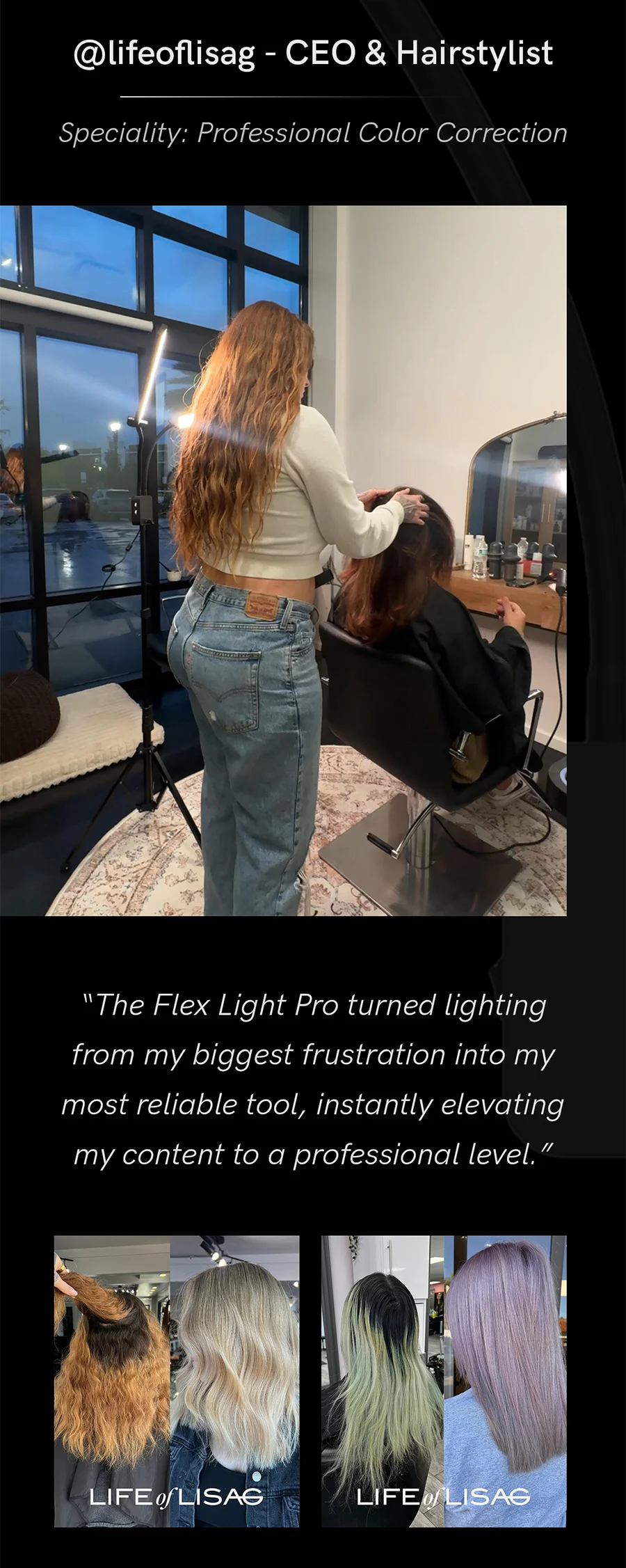 “The Flex Light Pro turned lighting from my biggest frustration into my most reliable tool, instantly elevating my content to a professional level” @lifeoflisag