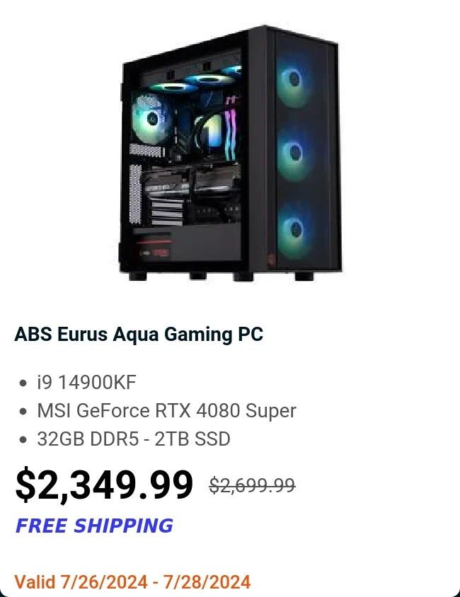 ABS Eurus Aqua Gaming PC