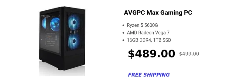 AVGPC Max Gaming PC