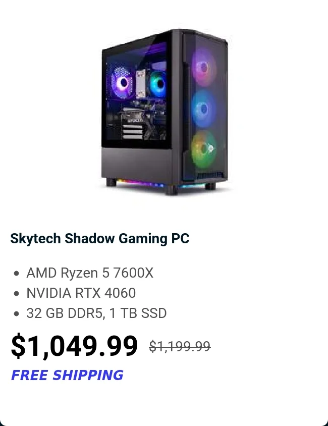 Skytech Shadow Gaming PC