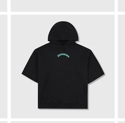 NUERAL HOODIE CUT OFF (BLACK)