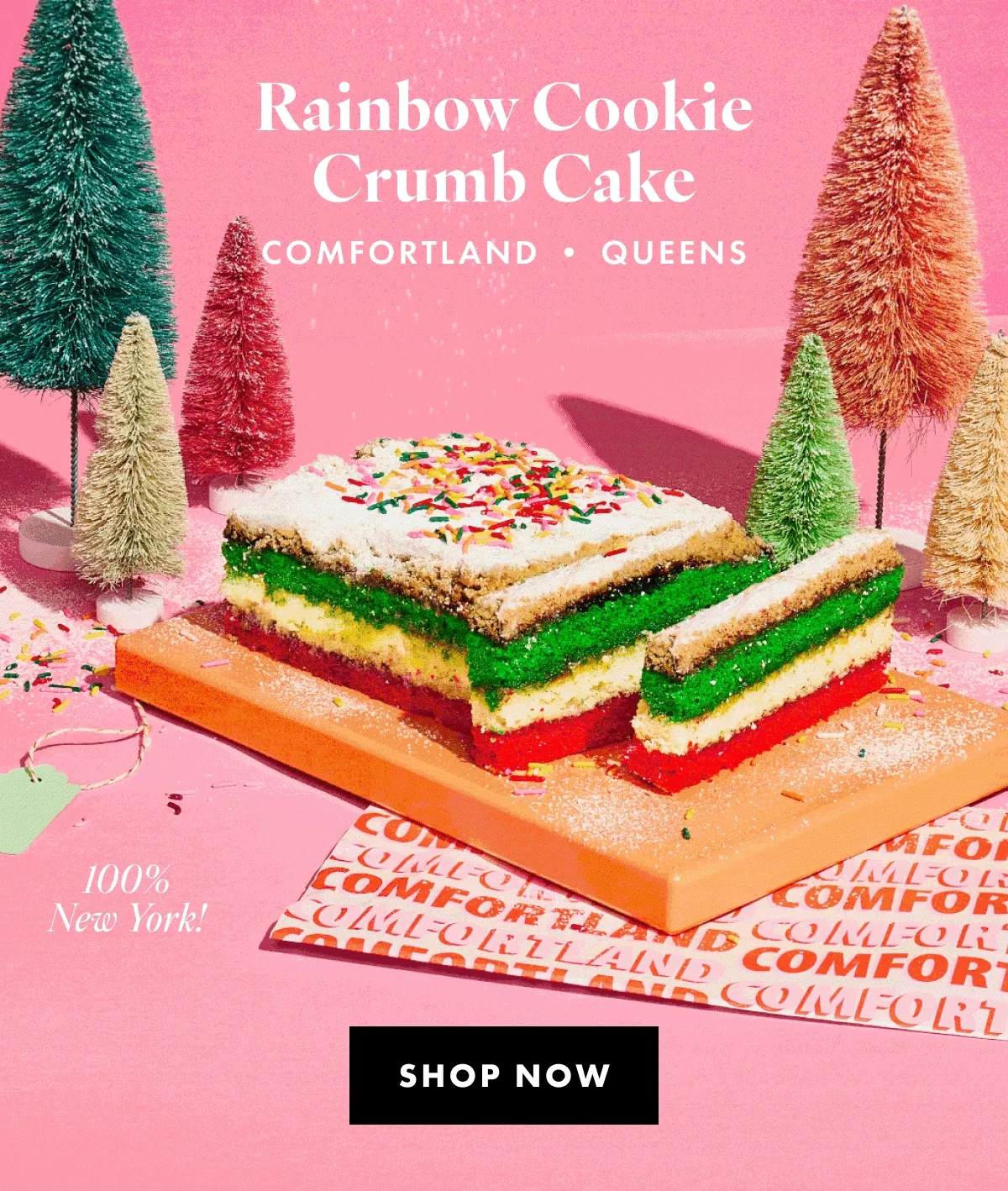 Comfortland's Rainbow Cookie Crumb Cake Comfortland's Rainbow Cookie Crumb Cake