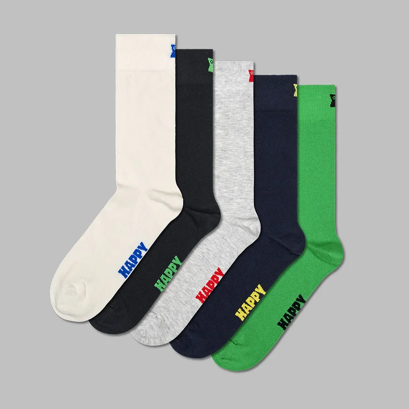 5-Pack Solid Socks