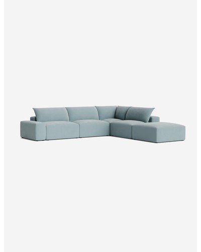 Brinley Chaise Sectional Sofa-Charcoal Performance Linen / Left-Facing