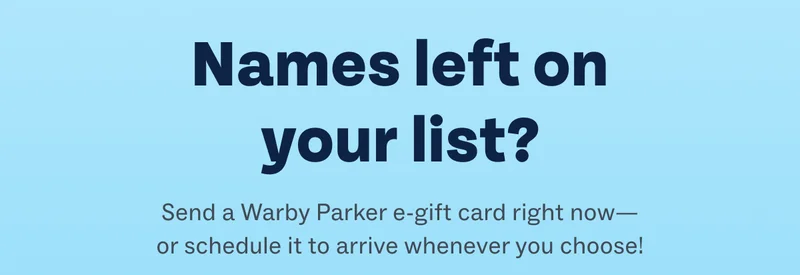 Send a Warby Parker E-Gift Card