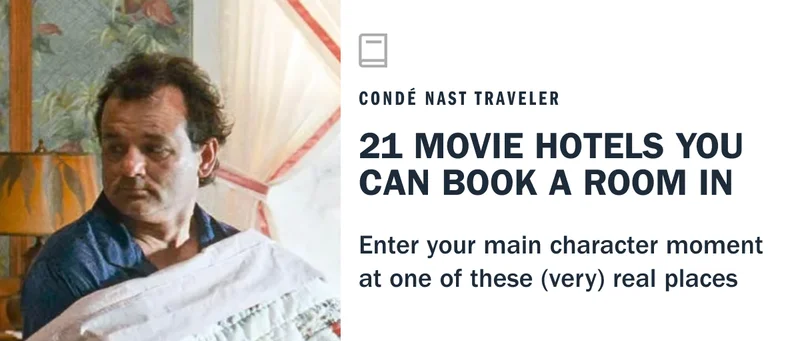 movies filmed in hotels you can stay at