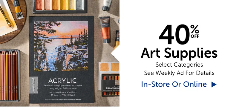 40% Off Art Supplies - Select Categories