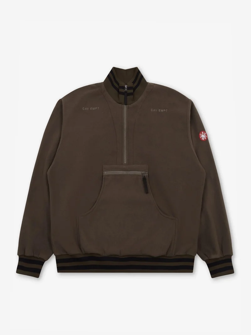 Image of C.E Cav Empt Fleece Half Zip Up - Khaki