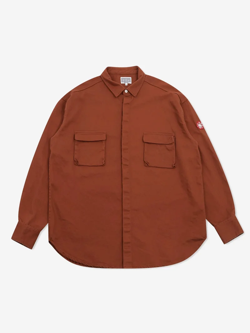 Image of C.E Cav Empt Cotton Twill Big Shirt - Brown