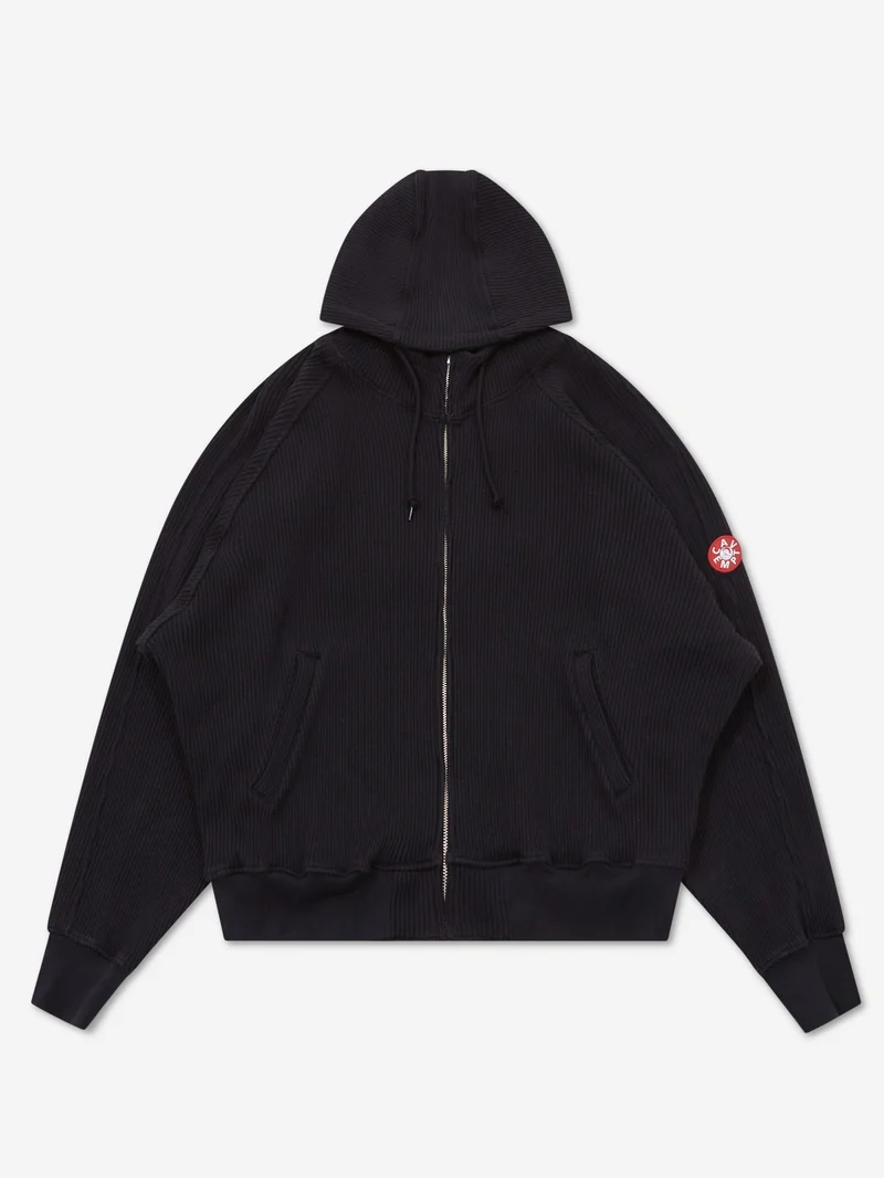 Image of C.E Cav Empt Wide Rib Big Heavy Zip Hoody - Black