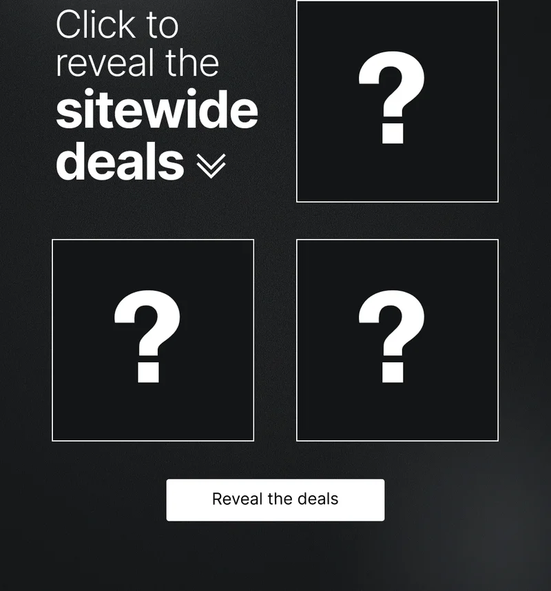 Click to reveal the sitewide deals