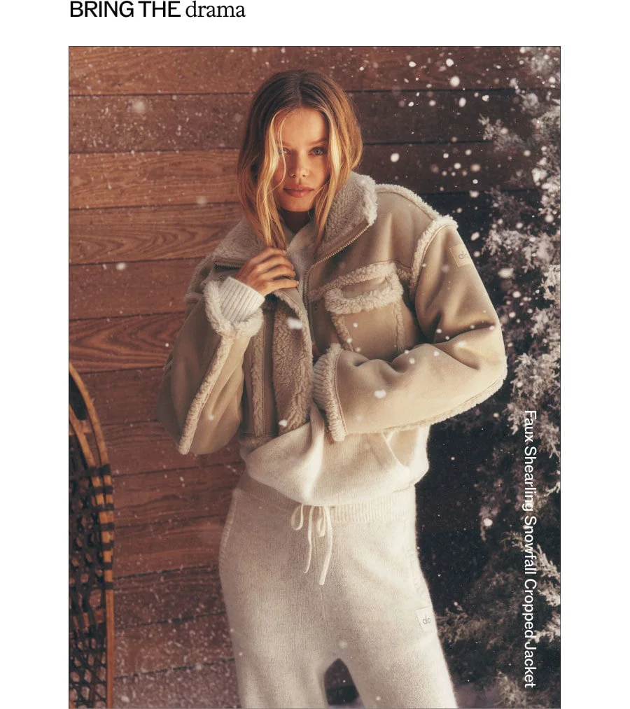 BRING THE drama. Faux Shearling Snowfall Cropped Jacket