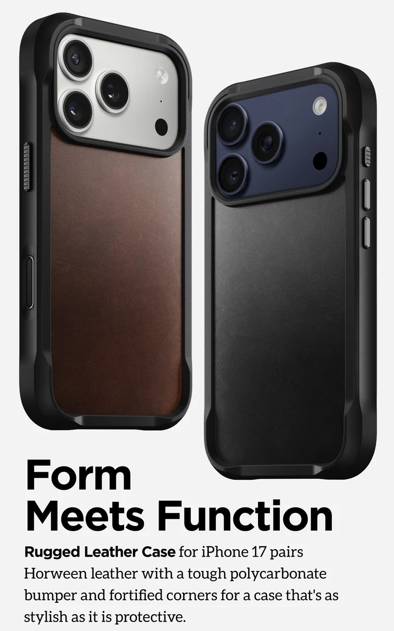 Form Meets Function. Rugged Leather Case for iPhone 17 pairs Horween leather with a tough polycarbonate bumper and fortified corners for a case that's as stylish as it is protective. Shop Now.
