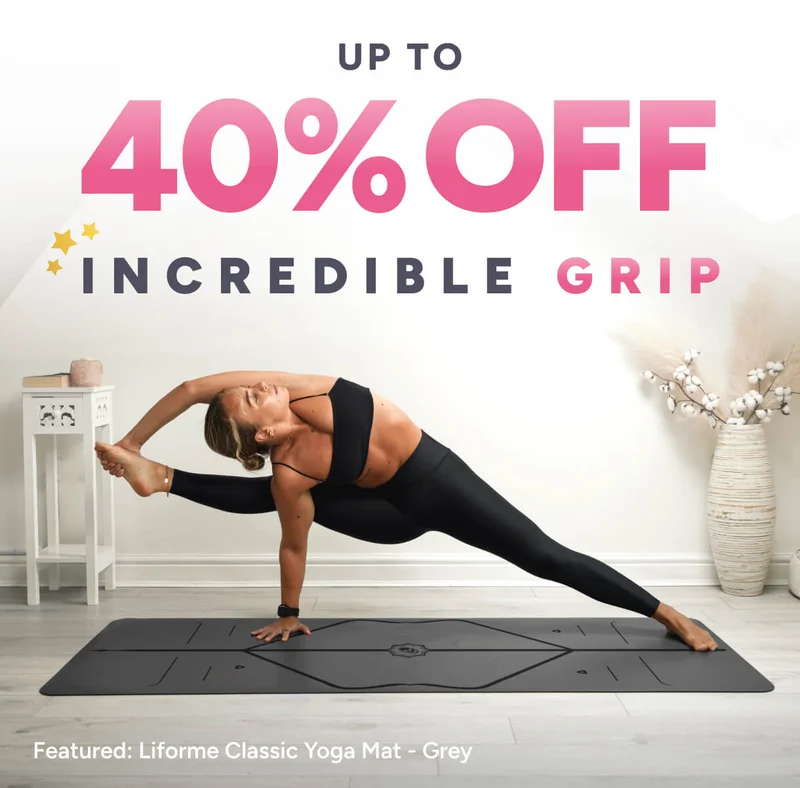 Up to 40% off incredible grip. Features: Liforme Classic Yoga Mat - Grey