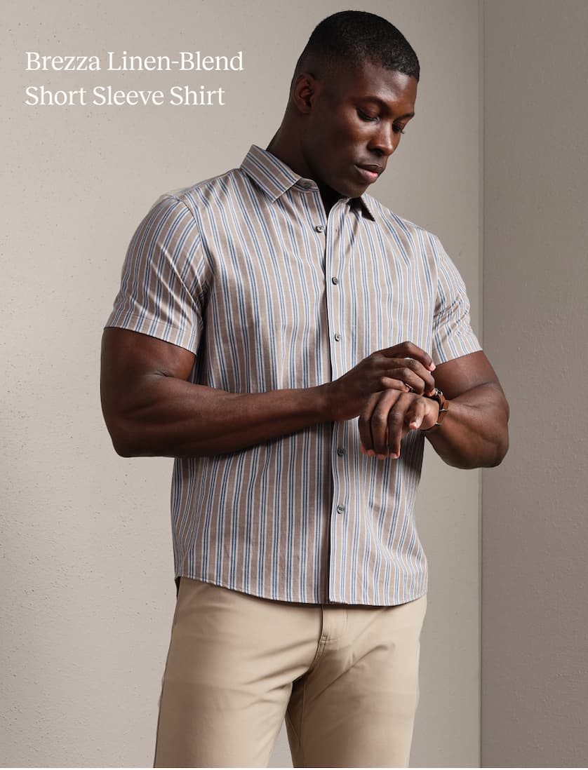 Brezza Linen-Blend Short Sleeve Shirt