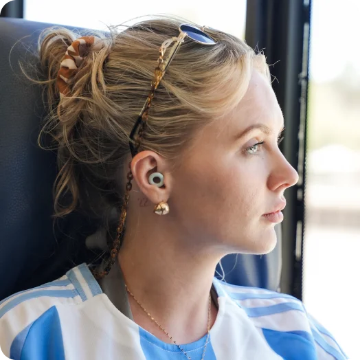 Girl wearing Loop Quiet in Mint