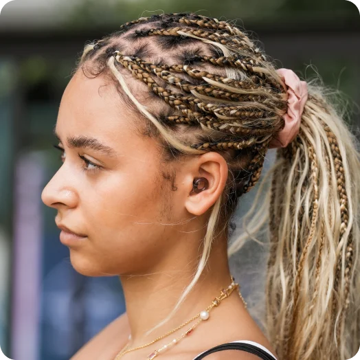 Girl wearing Loop Engage in Dusk