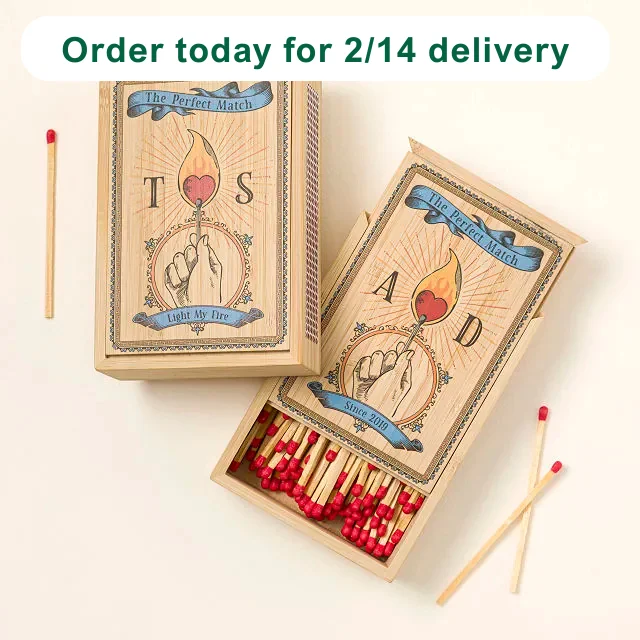 The Perfect Match Personalized Wood Matchbox
