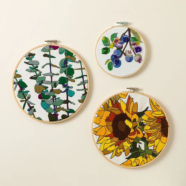 Beginners Botanical Embroidery by Numbers Kit