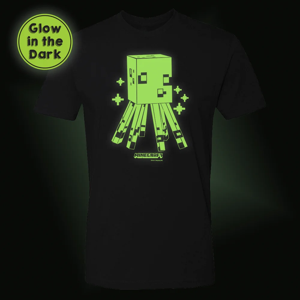 Image of Minecraft Squid Glow In The Dark Adult Short Sleeve T-Shirt