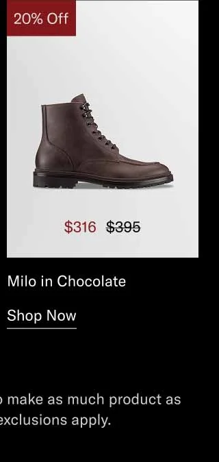 Milo in Chocolate. Shop Now