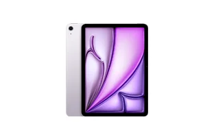 iPad Air, back exterior, purple color, single-lens camera, front exterior, thin black bezel, all-screen display