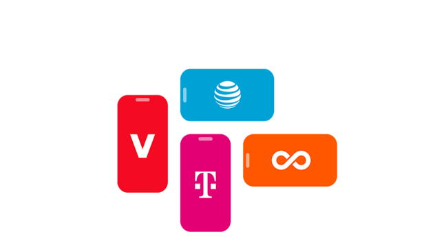 Introducing these carriers: AT&T, Verizon, T-Mobile, Boost Mobile