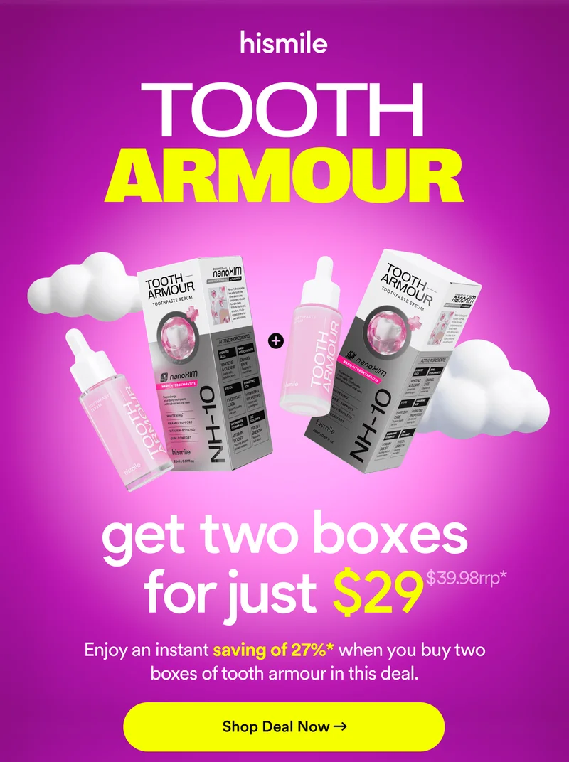 TOOTH ARMOUR. get two boxes for just $29. Enjoy an instant saving of 27%* when you buy two boxes of tooth armour in this deal. Shop Deal Now.