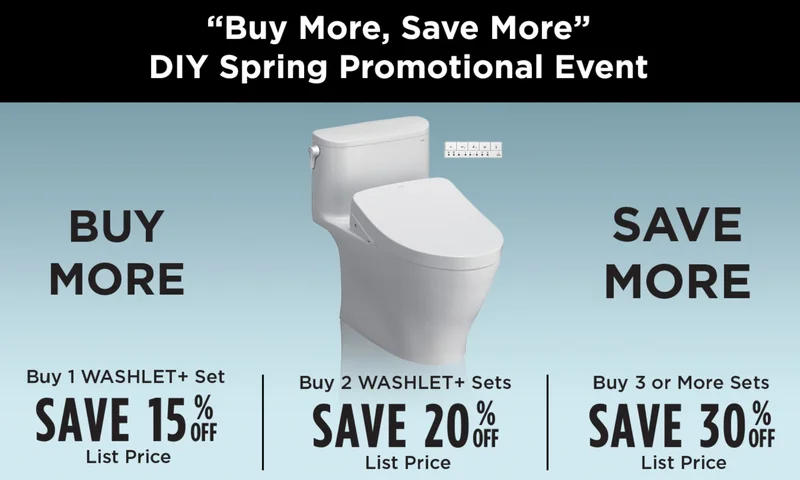 WASHLET+ "Buy More, Save More" promotion graphic