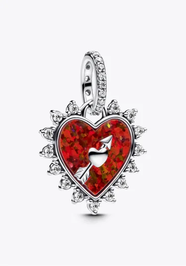 Spinnable Arrow Heart Dangle Charm
